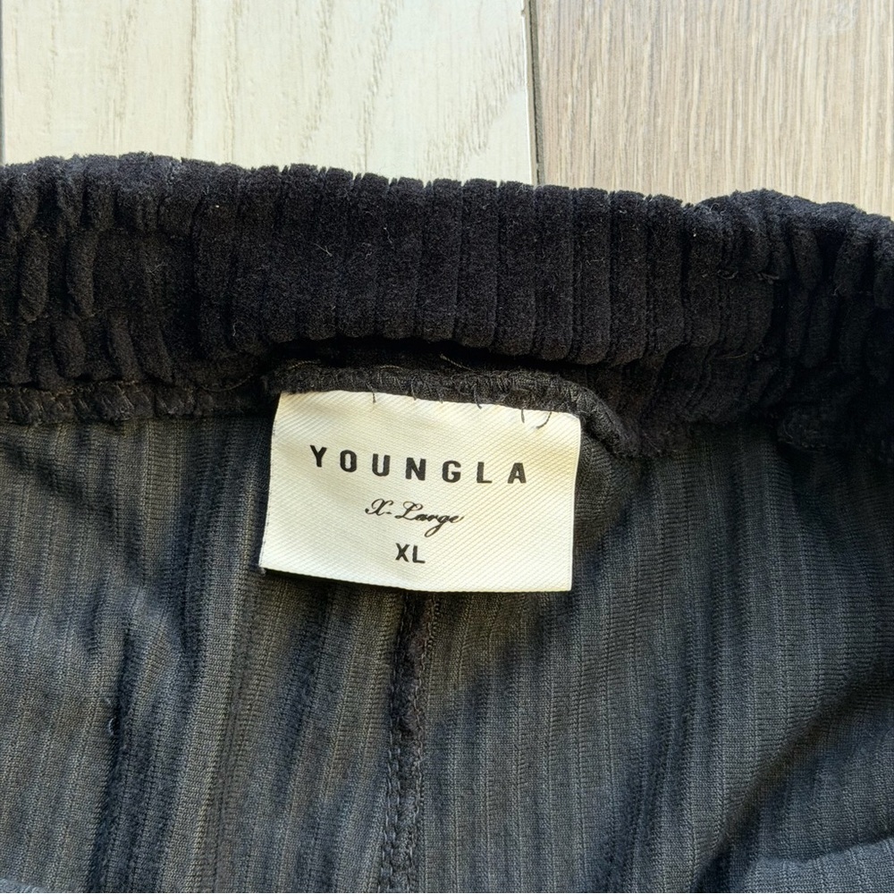 YoungLA Black Corduroy Drawstring Shorts Men's - Picture 3 of 3
